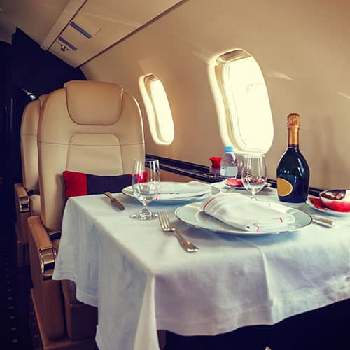 Flying and Dining in First Class